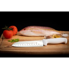 Mundial W5604-7GE 7-Inch Hollow Edge, White Santoku Knife, 7
