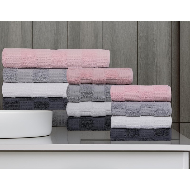 DePera Waffle Terry 6 pcs Turkish Towels Set