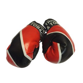 Flag Mini Small Boxing Gloves to Hang Over Car Automobile Mirror - Americas (Country: Trinidad & Tobagol-1)