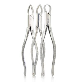 MUSAMED Set of 3 Pcs Heavy Duty Dental Extracting Forceps #150#151#23, Apical Forceps, Cowhorn Forceps, Lower Molars, German Grade Stainless Steel Dental Instruments Non Slip Handle, Sturdy Grip