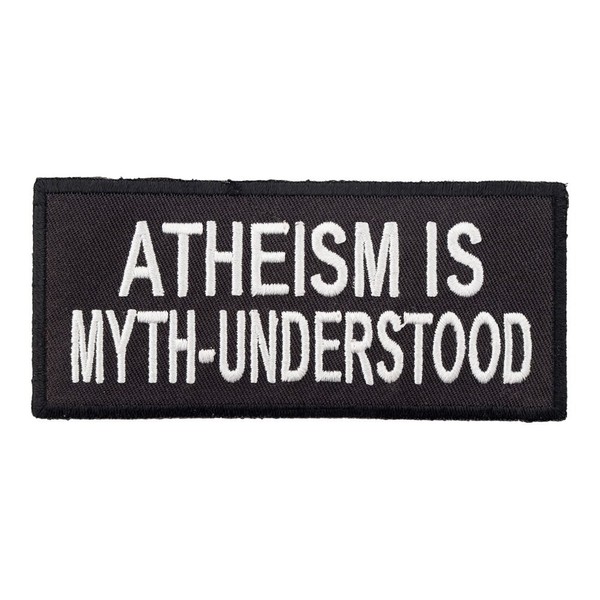 PatchStop | Atheism Myth-Understood Black & White Iron On Patch