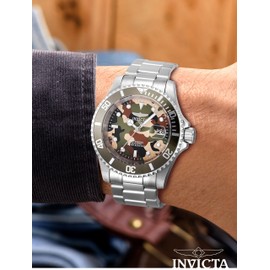 Invicta Pro Diver Men 40mm Stainless Steel Steel Green+Beige+Camouflage dial PC32 Quartz