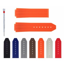 Ewatchparts 24-25mm Rubber Watch Band Strap Compatible With Hublot Big Bang 44-44.5-45mm Ceramic Includes Screw Driver