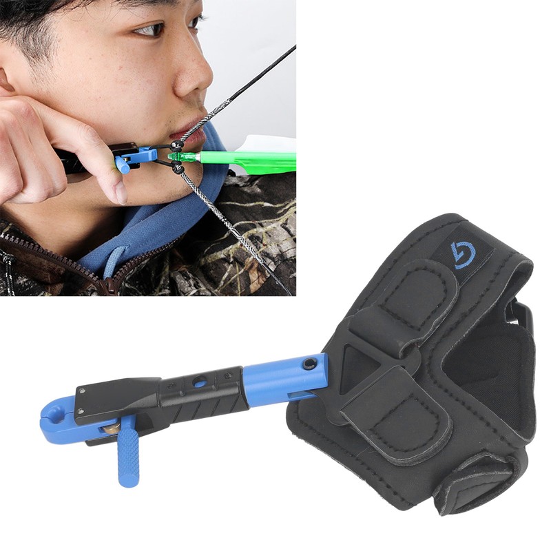 Adjustable Archery Compound Bow Release Aid with Comfortable Wrist Strap