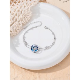 Compass Bracelet for Women 925 Sterling Silver Summer Beachy Bracelets Anklet Hawaiian Jewelry Graduation Gift for Women