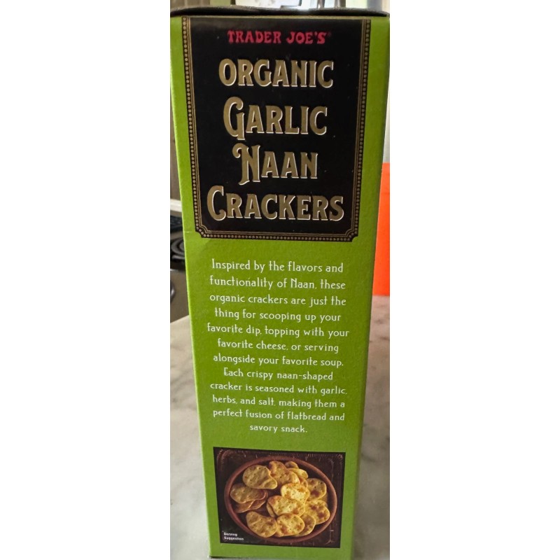 Trader Joe's 2 Pack Trader Joe's Organic Garlic Naan Crackers
