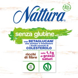 NATTURA Fiocchi di Avena Integrale Bio Senza Glutine, Prodotto Vegano Fonte di Fibre e di Proteine, Basso Contenuto di Grassi Saturi, Contribuisce a Mantenere i Livelli Normali di Colesterolo, 350 g