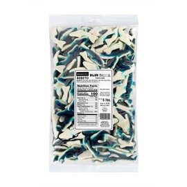 Kervan Candy Bebeto Blue Shark Gummies - Fruity, Soft & Sweet Gummy Candy Bulk for Kids, Gift Snacks and Parties - Big Party Size Bag Blue Sharks (5 lbs)