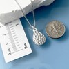 925 Sterling Silver Hammered Teardrop Pendant Necklace for Women and