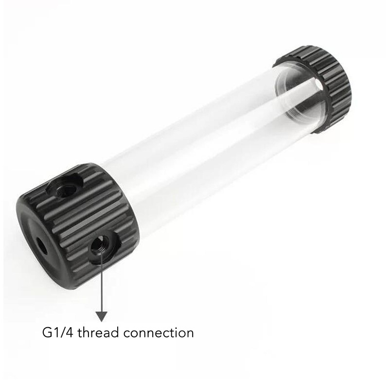 295mm Cylindrical Water Cooling Tank G1/4 Thread PMMA POM Transparent