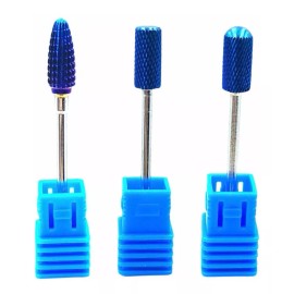 NB Set De 3 Puntas Para Drill Pulidor De Uñas Tusteno Azul