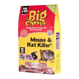 The Big Cheese Mouse & Rat Killer Pasta Sachet - 10g x 15 Kills Mice and Rats Pre-Measured Chew Through Sachets Difenacoum, Red