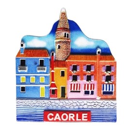 Kühlschrankmagnet Design Caorle Glockenturm 3D aus Harz, Sammlerstück, 7 x 6 cm