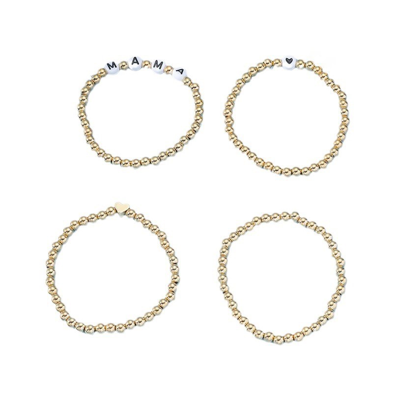 72ore Gold Beaded Stackable Bracelets - 4 or 6 Count