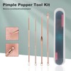 HaimiLiya Pimple Popper Tool Kit-4 Pcs Acne Needle Tools Set-