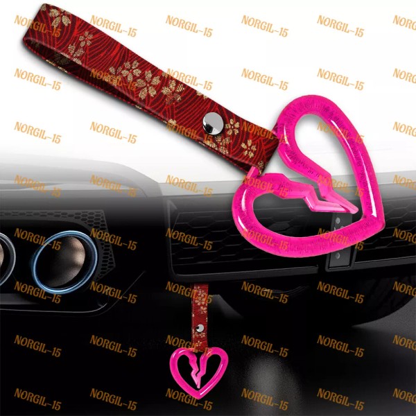 Unbranded Crystal Broken Heart TSURIKAWA Pink Ring Train Bus Handle