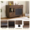 Merax 35.5'' Walnut Sideboard for Cat Lover, 2 in 1