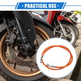 X AUTOHAUX Motorcycle 39.37" 0.39" Hydraulic Brake Hose Line Pipeline, Orange