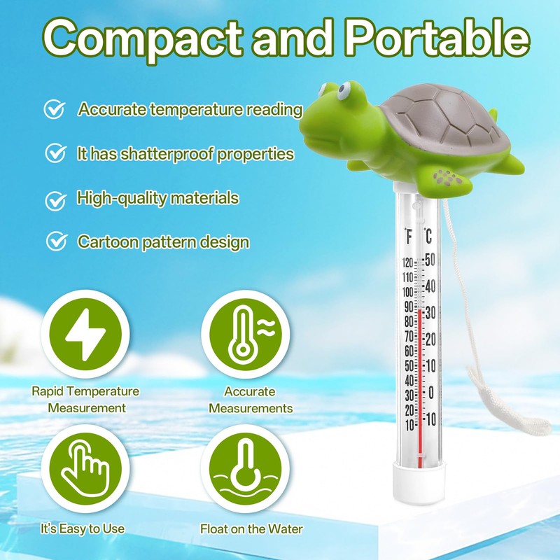 Floating Pool Thermometer, Floating Water Thermometer, Frog