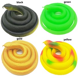 LBKKC Snake Prank with String Clip, Rubber Realistic Snake Prank, Snake Toy, Snake Prank with String, Golf Snake Prank, Fake Snake Prank Gag Gifts(1.2m,Yellow)