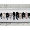 nailed by Rachel Black silver bling stiletto press on nails
