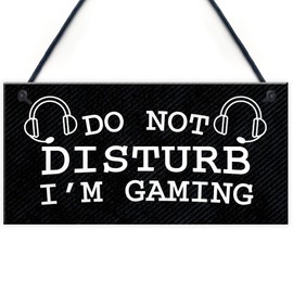 RED OCEAN Gaming Do Not Disturb Sign Plaque Boys Bedroom Sign Gamer Gift For Son Brother