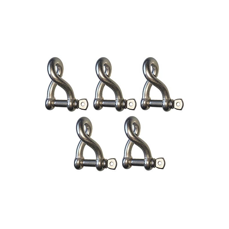 Sunload AISI 316 V4A Twisted Shackle Stainless Steel, 4 mm