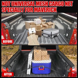 Mabett - Red de carga altamente elástica para accesorios Ford Maverick 2022-2024, red de malla elástica con 6 mosquetones de metal para Maverick