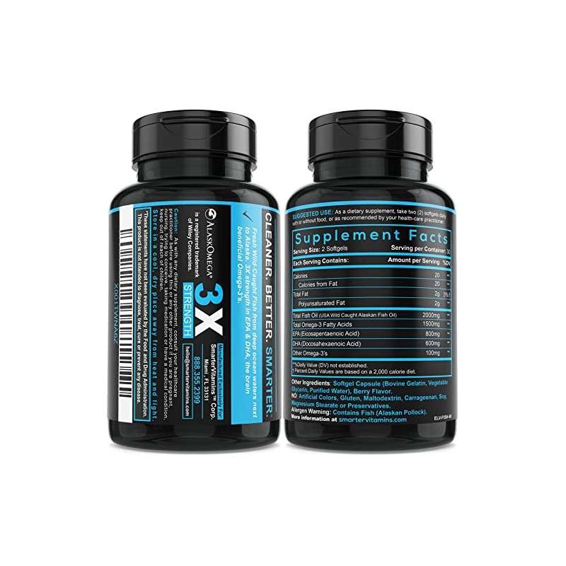 Smartervitamins Aceite de Pescado Omega 3 Smarter (Paquete de 5)