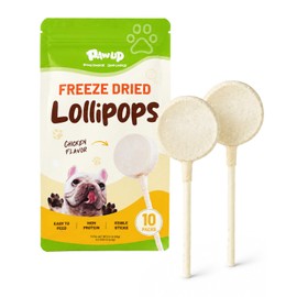 PAWUP Freeze Dried Chicken Dog Treats with Edible Rawhide Stick, 10 Packs