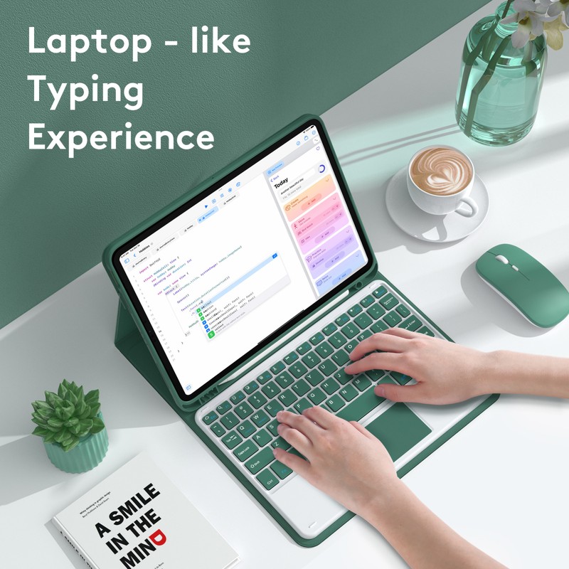 Wireless BT Keyboard USB Keypad with PU Leather Protecting Case