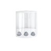 White Heavy Duty Plastic Three Chamber Wall Mount Soap Dispenser
