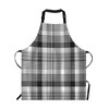 EKOBLA Tartan Pattern Aprons Gingham Plaid Square Monochrome Grid Stripe Black White Waterproof Resistant Chef Cooking Kitchen BBQ Adjustable Aprons for Women Men 27x31 Inch