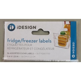 iDesign Fridge/Freezer Labels 36 Assorted Clear Lowercase Beverages Bread Etc.