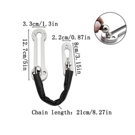Stainless Steel Door Chain Door Lock Chain Security Chain Lock Anti-Theft Buckle Security Door Chain Door Chain Lock with Screws for Hotel Family Interior Doors Windows Pack of 2