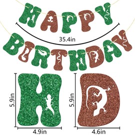 Reptile Birthday Banner, Jungle Wild Party Decor, Reptile Hanging Swirls, Jungle Happy Birthday Banner, Reptile Birthday Party Decorations, Wild Themed Party Decor, Reptile Birthday Party Favors, 9Pcs