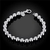 925 Sterling Silver Round Beads Bracelet, 8mm