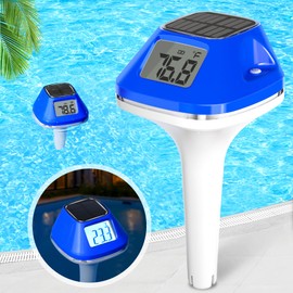 Pircaath 2026 Next-Gen Solar Pool Thermometer Floating Easy Read, Digital Pool Thermometer with Extra-Large Backlit LCD Screen & Rope, IP68 Waterproof Pools Water Temperature Gauge for Hot Tub, Spa