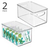 mDesign Plastic Deep Storage Bin Box Container with Lid and