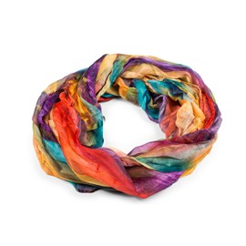 fashionchimp® All-Over Batik Style Loop Scarf Crash and Crinkle Silk Scarf Women's - Yellow-Coloured