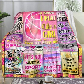ZABAOBO Basketball Gifts Blanket for Girls Adults,Sport Ball Stuff Throw Blankets Merch,Basketball Gifts for Lover Player Team Coach 50"X40"INCH