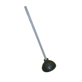 A-to-Z Supply RYTP351A Toilet Plunger, 21" Long, Wood Handle, Rubber, Black