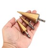 3 Pcs HSS Step Drill Bit Set, 4mm-12/20/32mm High Speed