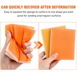 BATINO 12 Pieces Sanding Sponges, 100/120/150/180/220/240 Grit Flexible Wet Dry Sandpaper, Hand Sanding Blocks, Sanding Pads for Sanding, Polishing Metal, Wood, Steel, Stainless Steel