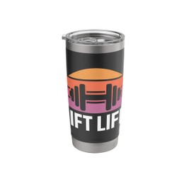 Lift Life Dumbbell Graphic, Motivational Fitness Lifestyle Stainless Steel Insulated Tumbler