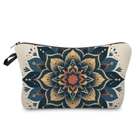 Livel lhood Kaleidoscope Mandala Makeup Bag Cute Small Organizer Zipper Pouch Kaleidoscope Mandala Cosmetic Bag Birthday Present for Women Friends, hzz16488, Small