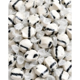Black Licorice Salt Water Taffy - 1 lb of Individually Wrapped Bulk Old Fashioned Boardwalk Treat Soft Chewy Candy, Classic Anise Flavor