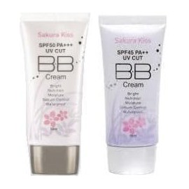 Sakurakis BB Cream SPF 45 PA++ (blemishes, wrinkles, snow-white skin) and SPF50 PA+++ (natural transparent skin), 2-piece set