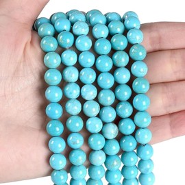 XIANNVXI Green Turquoise Beads 8mm Round Beads for Crafting,Turquoise Stone Beads for Jewellery Making,Bracelet Beads,Loose Beads Crystal Beads for Jewelry Making DIY 47 Pcs