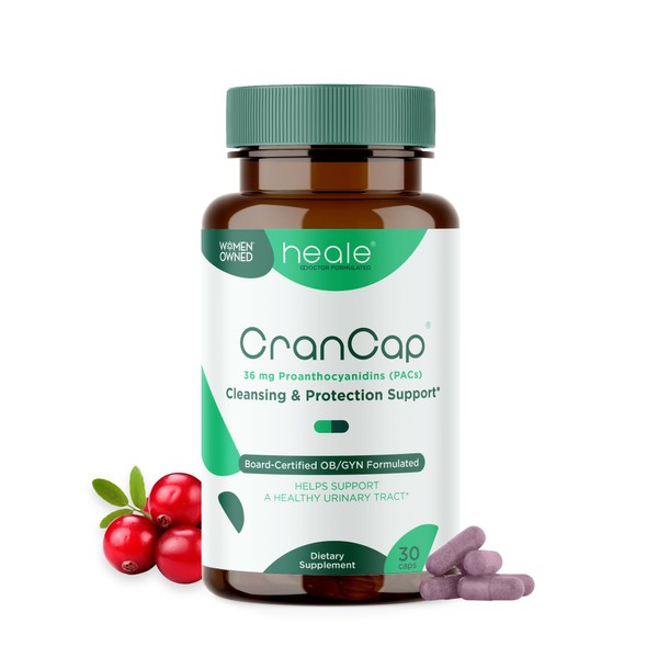 CranCap - Cranberry Pills - Urinary Tract Health Cranberry Supplement - 36mg of Potent PACs - Non GMO, Vegan, Gluten Free - by Heale - 30 Capsules